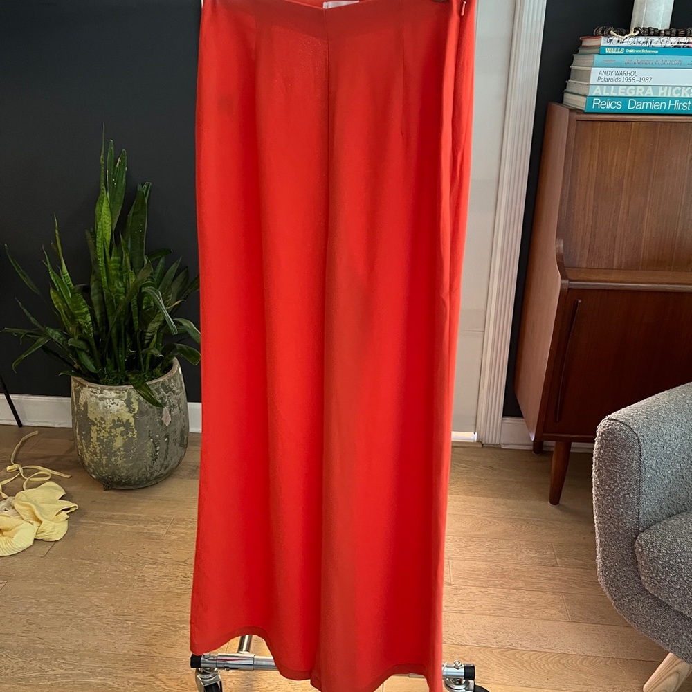 Leith Vibrant Orange Wide-Leg Pants